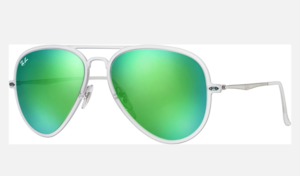 Aviator Light Ray Ii Sunglasses in Transparent and Green | Ray-Ban®