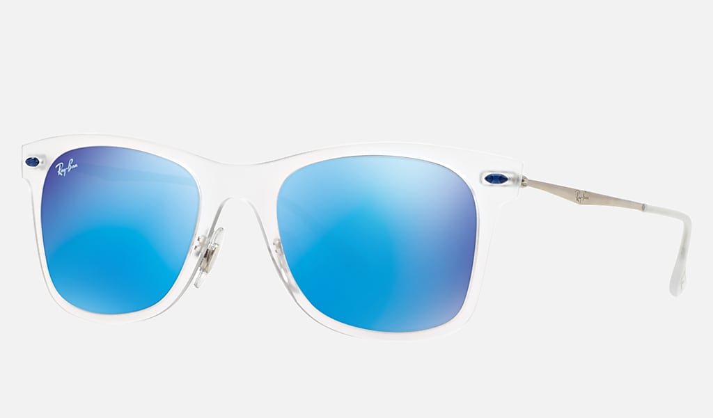 Wayfarer Light Ray Sunglasses in Transparent and Blue | Ray-Ban®