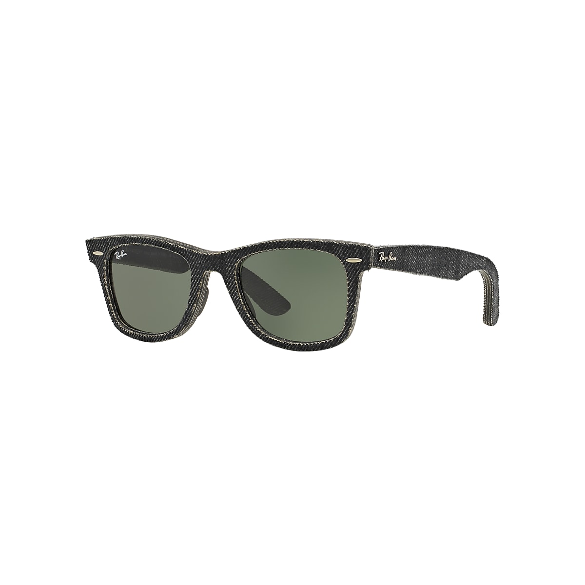 Original Wayfarer Denim Sunglasses in Black Denim and Green | Ray-Ban®