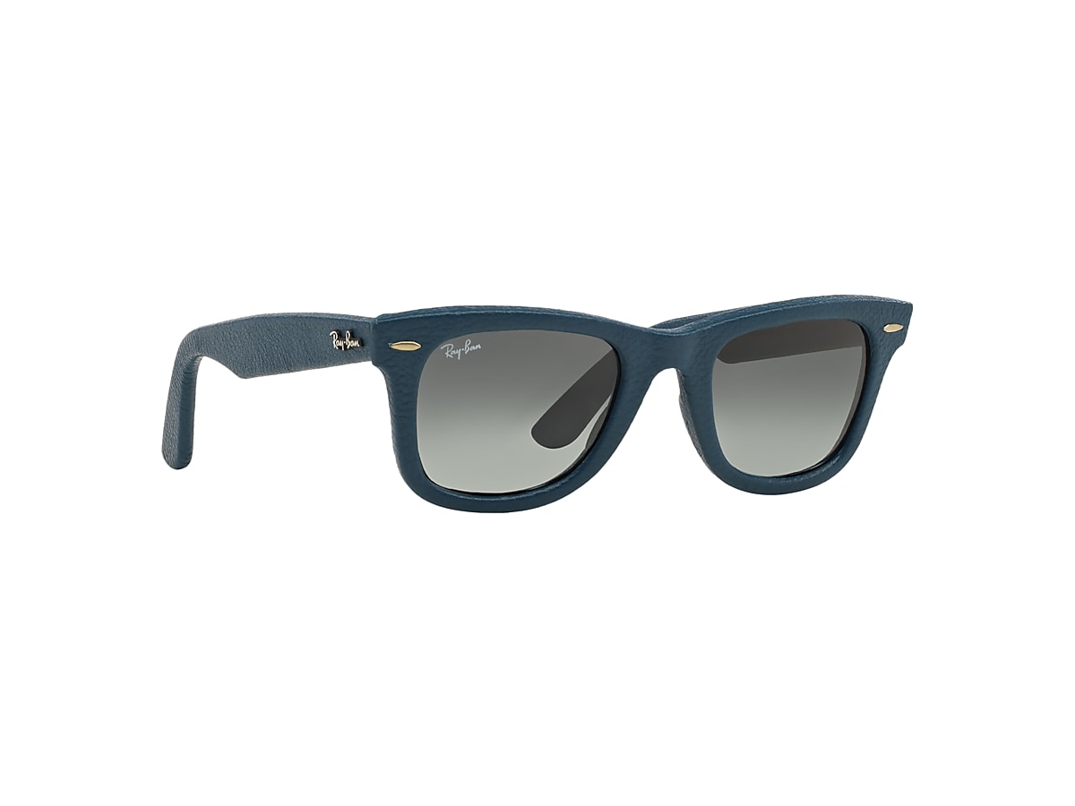 Wayfarer Leather Sunglasses in Blue and Grey | Ray-Ban®