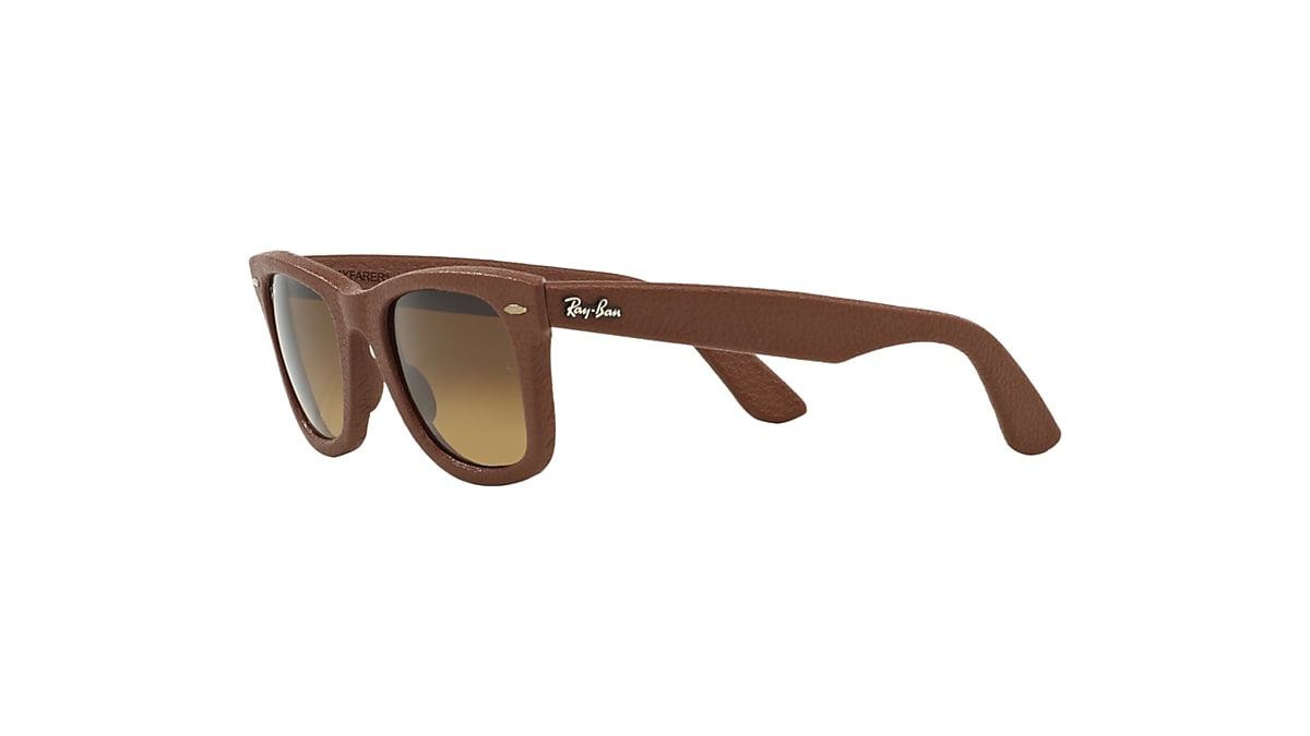 Wayfarer Leather Sunglasses in Bronze-Copper and Brown | Ray-Ban®