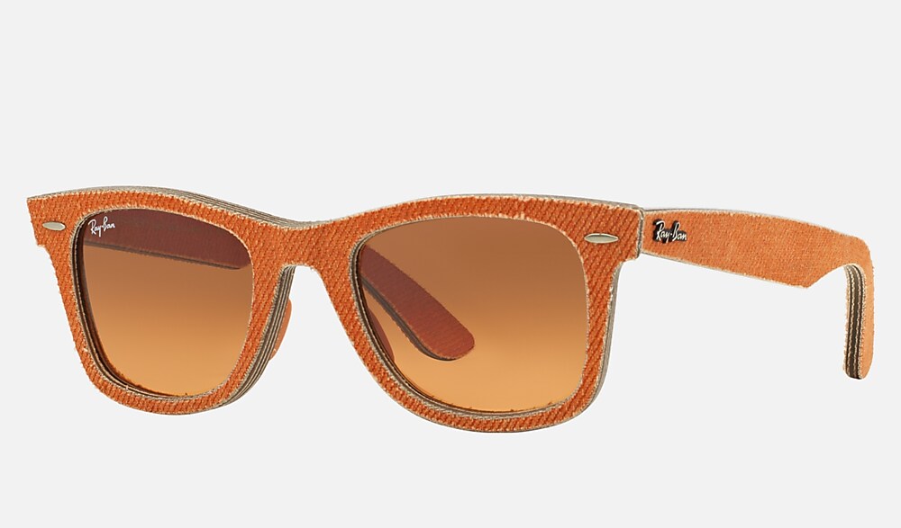 seriously Represent Dozens ORIGINAL WAYFARER DENIM Sunglasses in Orange Denim and Orange | Ray-Ban®