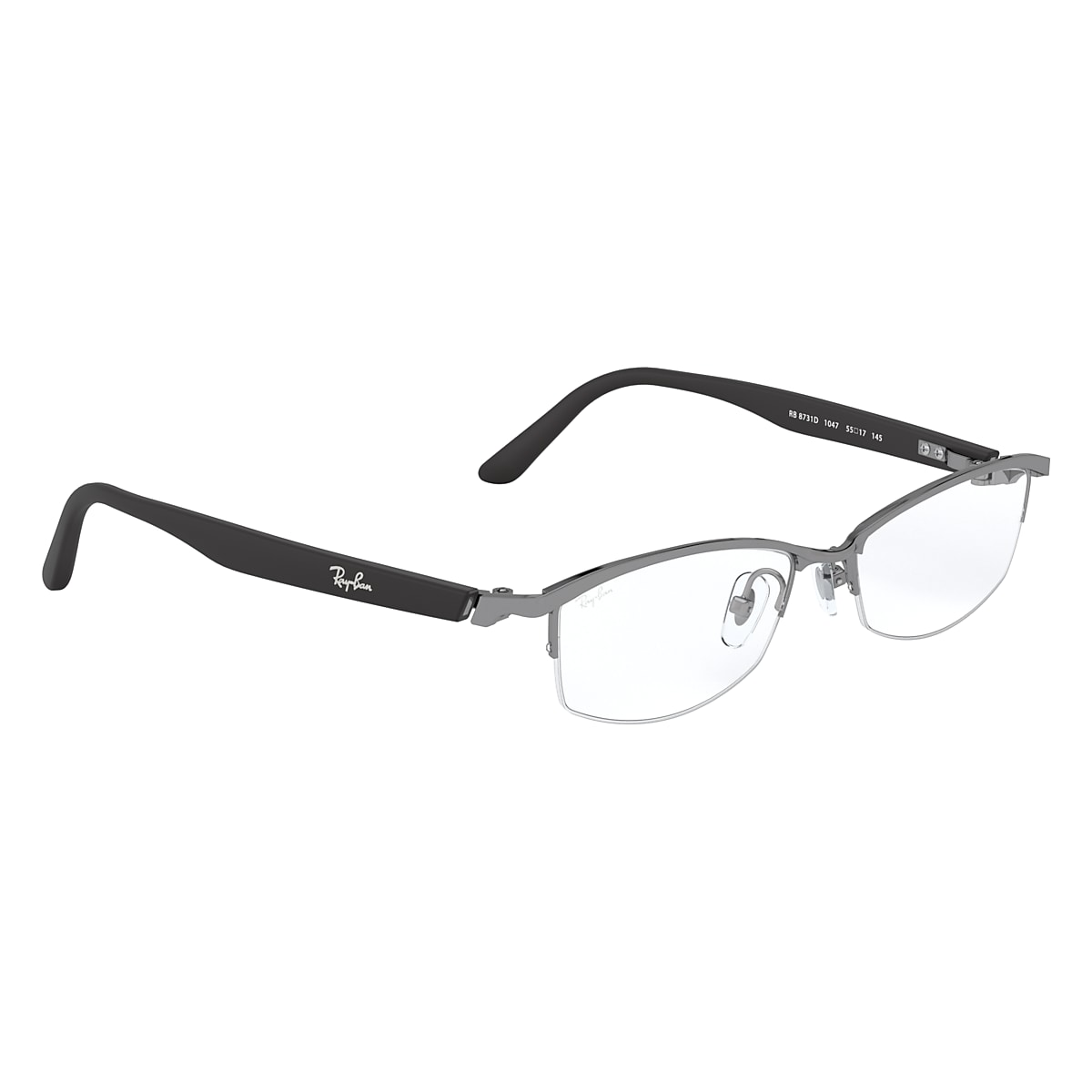 【新品】 レイバン メガネ rb8731d 1047 Ray-Ban 眼鏡 チタン rayban rx8731d ナイロール ハーフリム メンズ