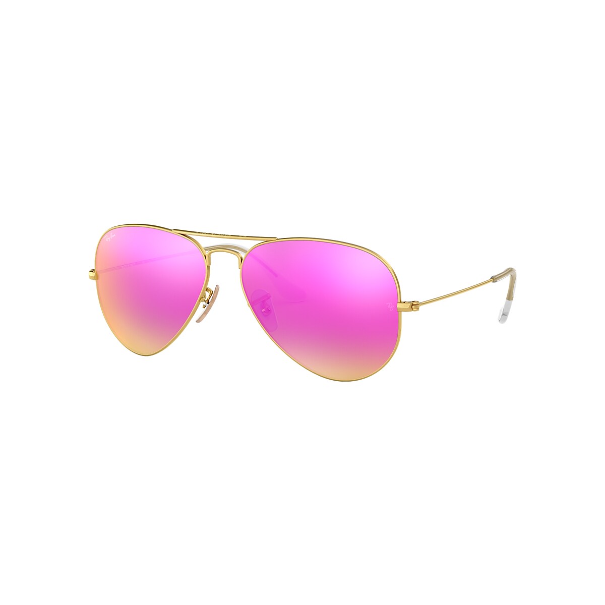 Aviator Flash Lenses Sunglasses in Gold and Cyclamen | Ray-Ban®