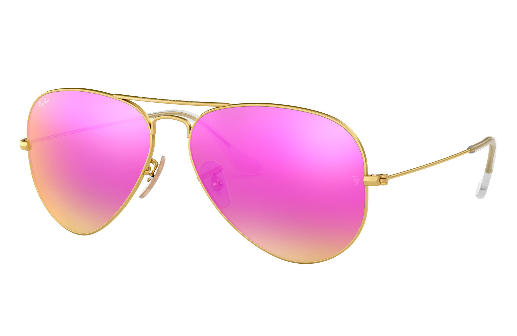 Occhiali da Sole Aviator Flash Lenses in Oro e Ciclamino | Ray-Ban®