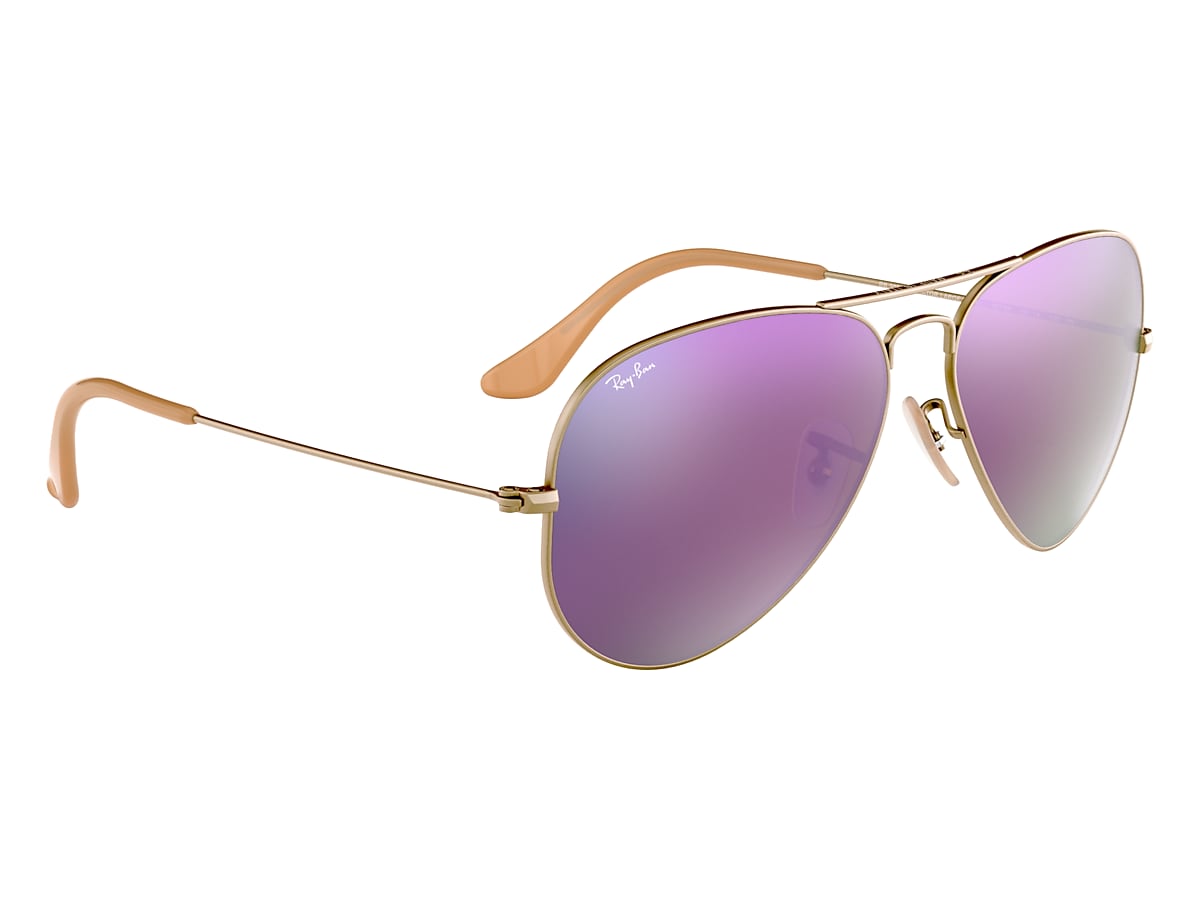 Aviator Flash Lenses Sunglasses in Bronze-Copper and Lilac | Ray-Ban®