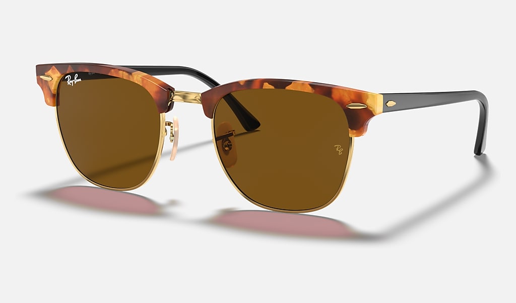 Clubmaster Fleck Sunglasses In Tortoise And Brown Ray Ban