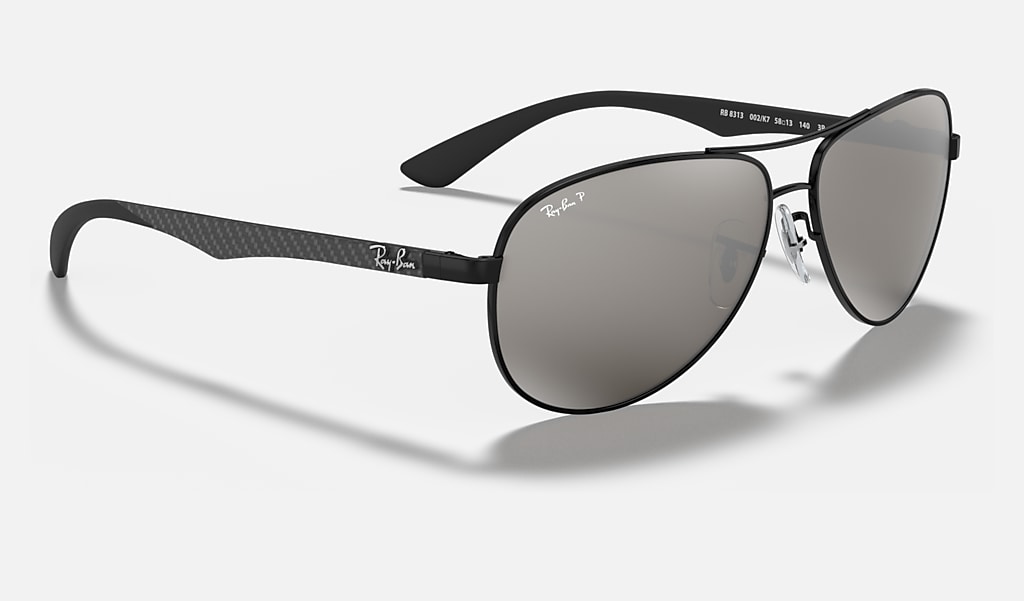 Maryanne Jones bestuurder Veroorloven Carbon Fibre Sunglasses in Black and Grey | Ray-Ban®
