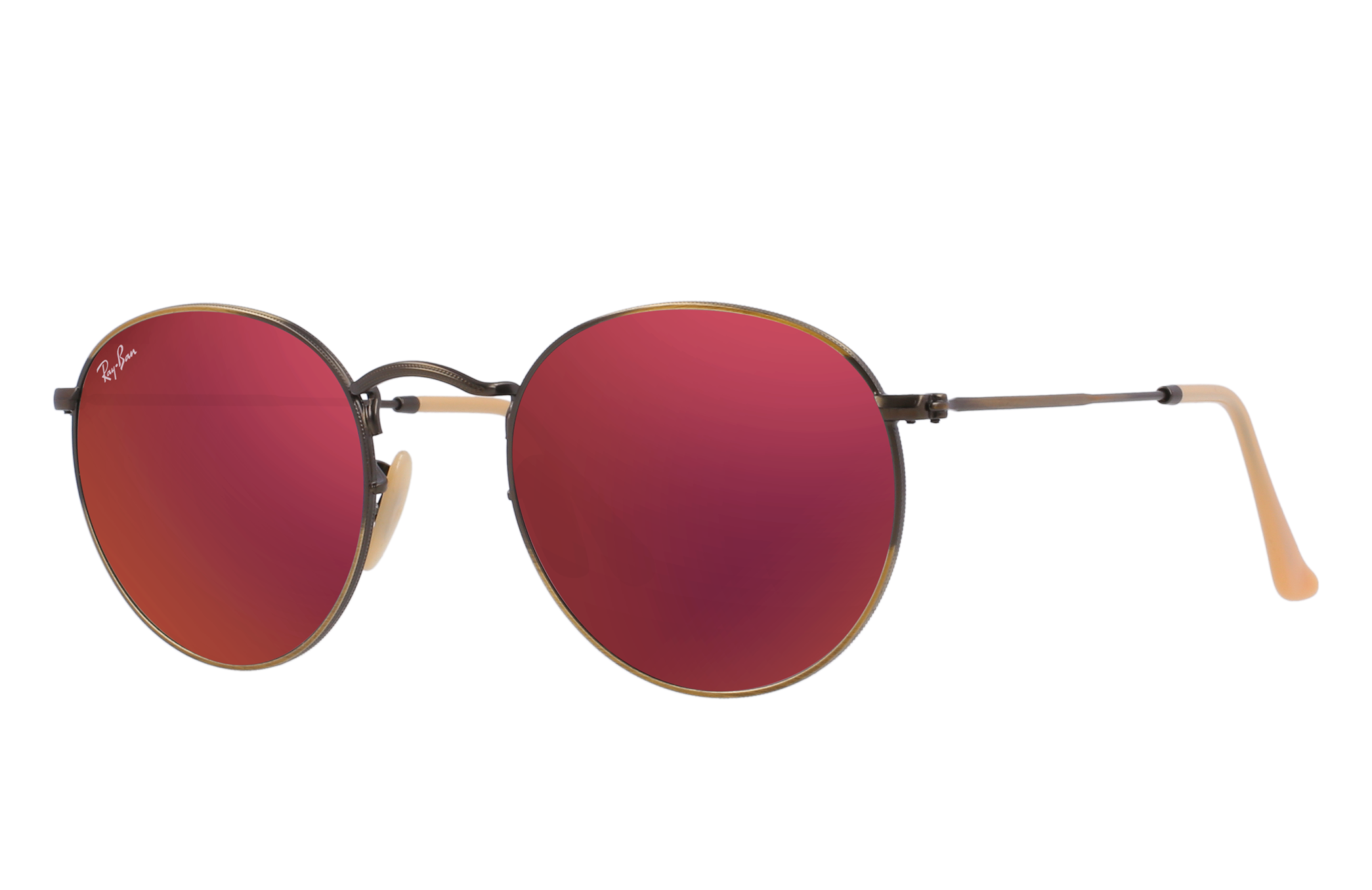 Round Flash Lenses Sunglasses in Bronze-Copper and Red | Ray-Ban®