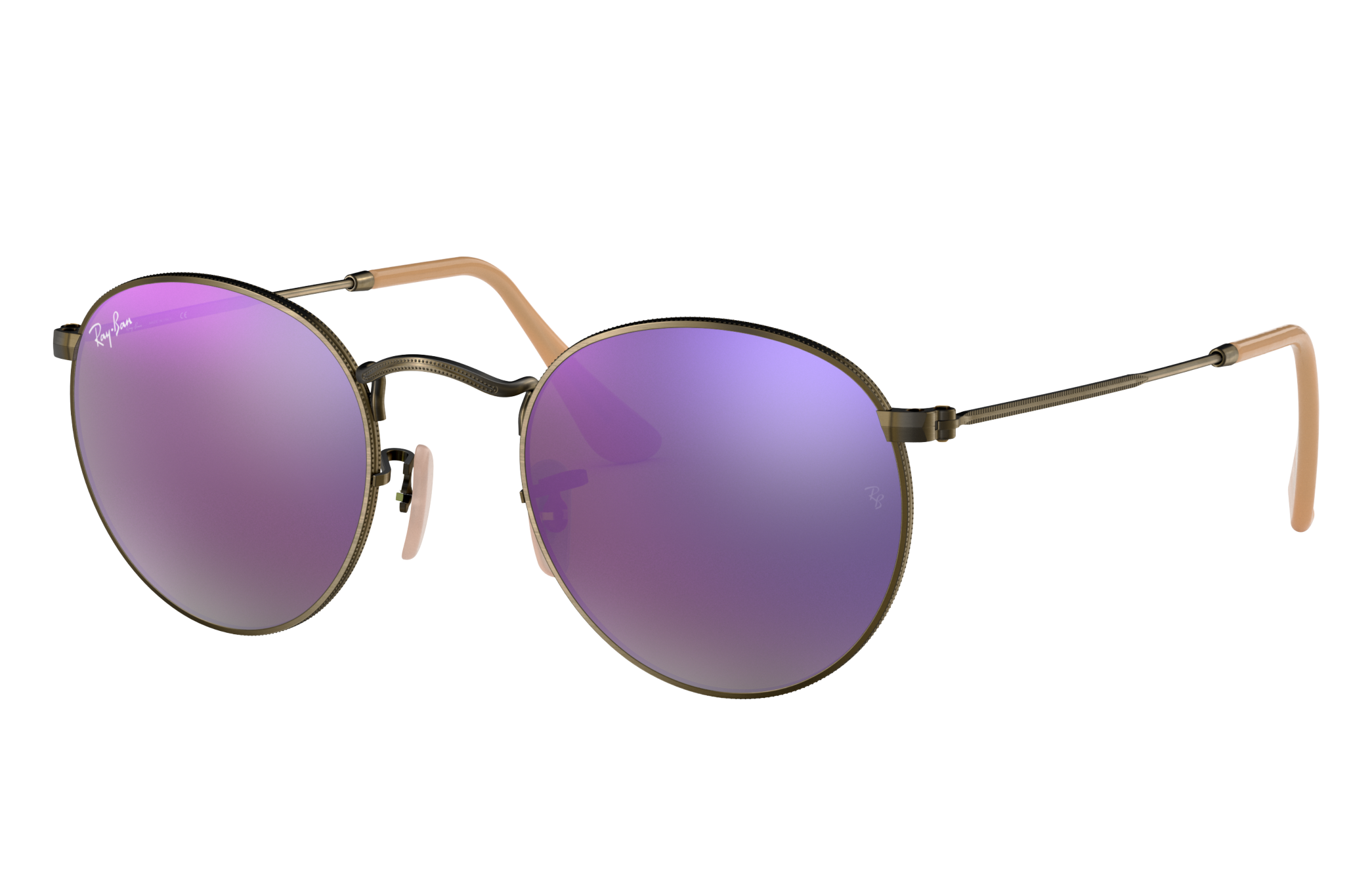 louter Dwaal sla Round Flash Lenses Sunglasses in Bronze-Copper and Lilac | Ray-Ban®