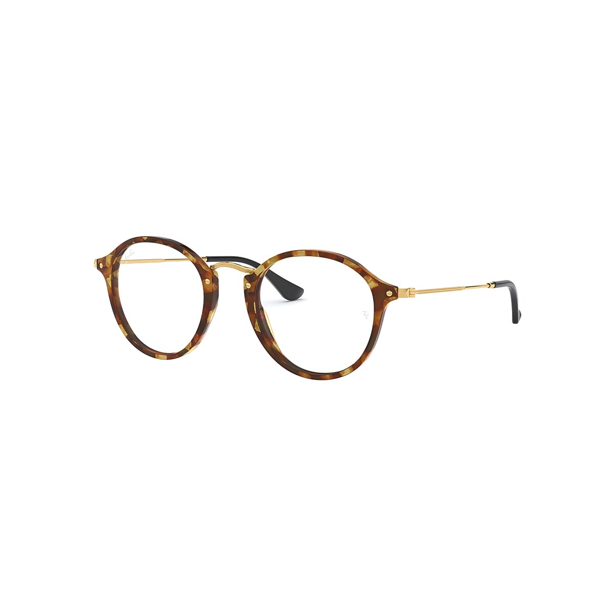 ROUND FLECK OPTICS Eyeglasses with Striped Havana Frame