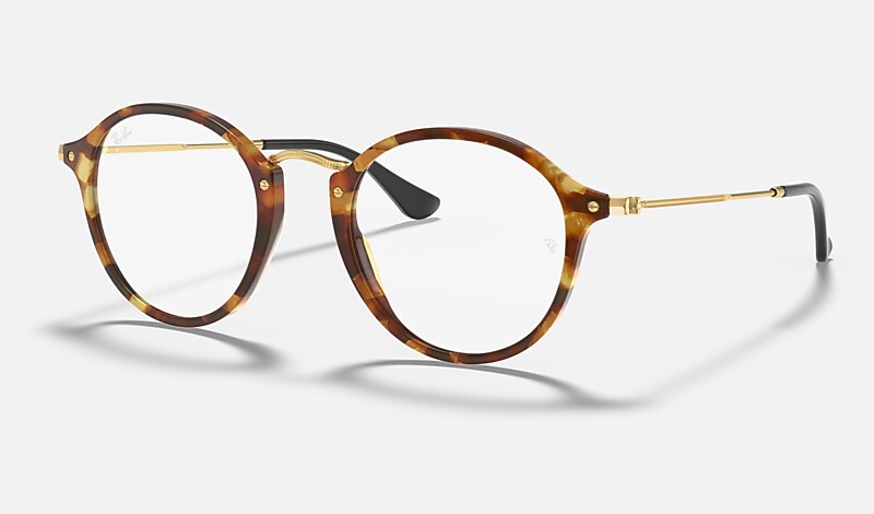 ROUND FLECK OPTICS Eyeglasses with Striped Havana Frame - RB2447V