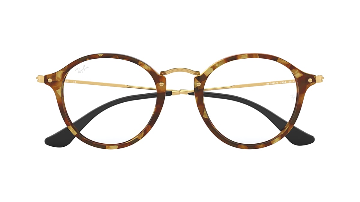 ROUND FLECK OPTICS Eyeglasses with Striped Havana Frame