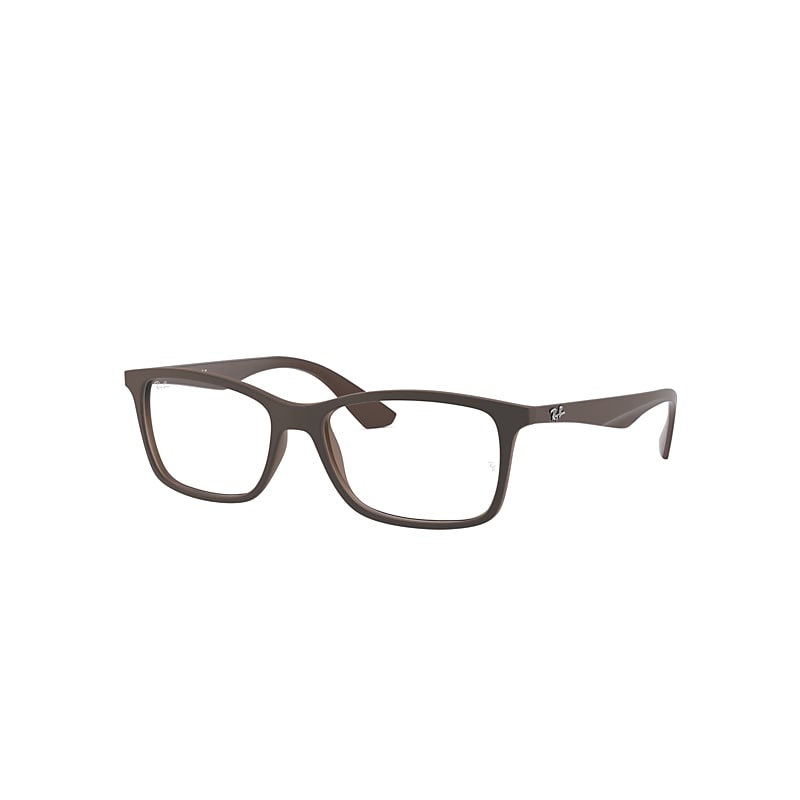 Ray-Ban Rb7047 Optics Eyeglasses Brown Frame Clear Lenses Polarized 54-17