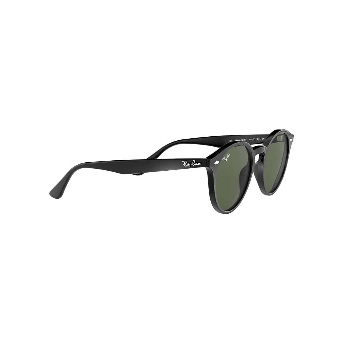 Ray-Ban Round Rb2180 Black Frame Green G-15 Round Sunglasses 51-145 601/71 Ray-Ban RB 2180 601/71 Sunglasses - US main image 2