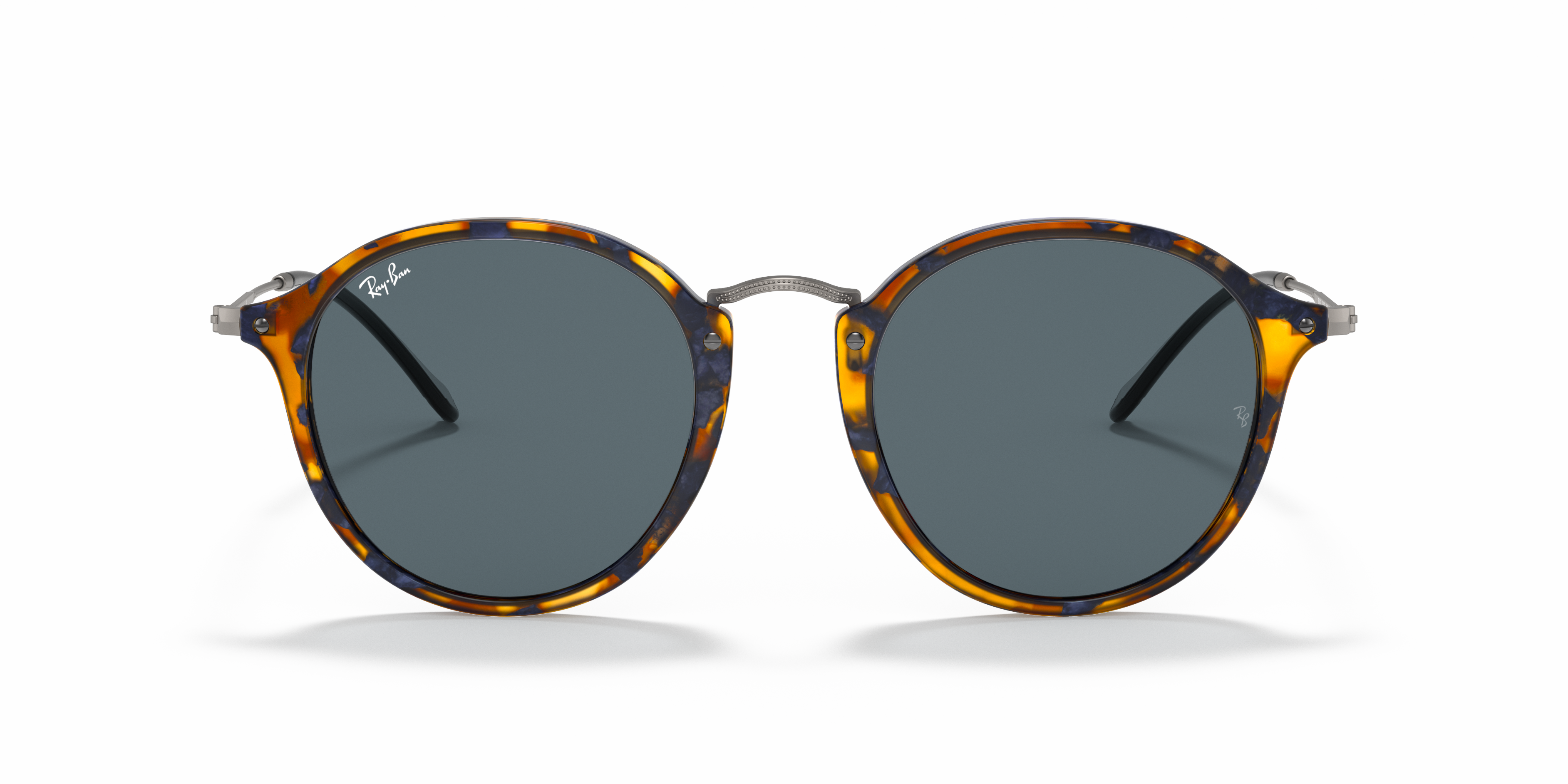 ray ban round fleck blue