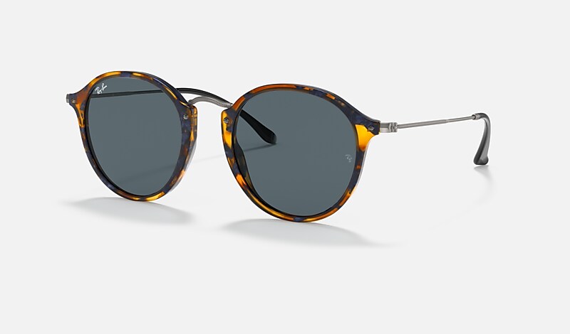 ROUND FLECK Sunglasses in Blue Havana and Blue - RB2447 | Ray-Ban® US