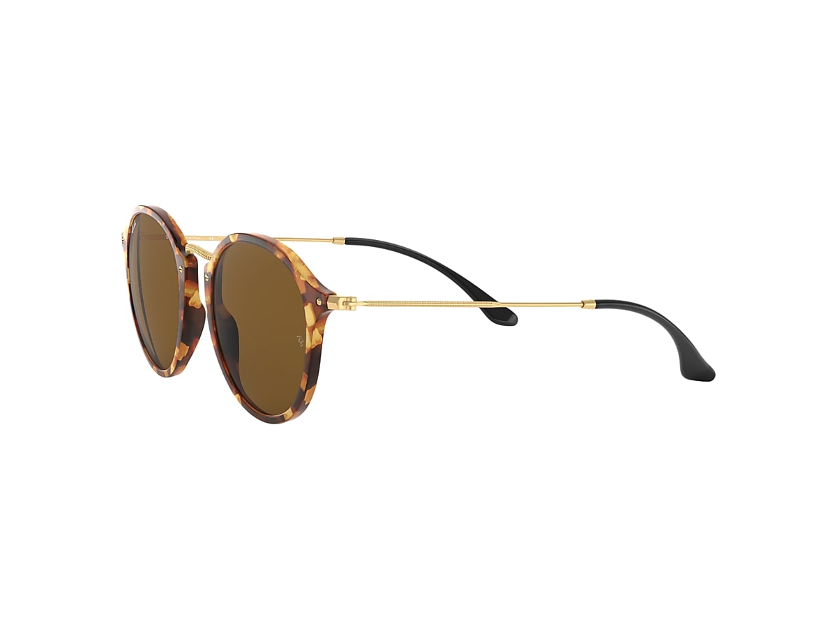 Round Fleck Sunglasses in Brown Havana and Brown | Ray-Ban®