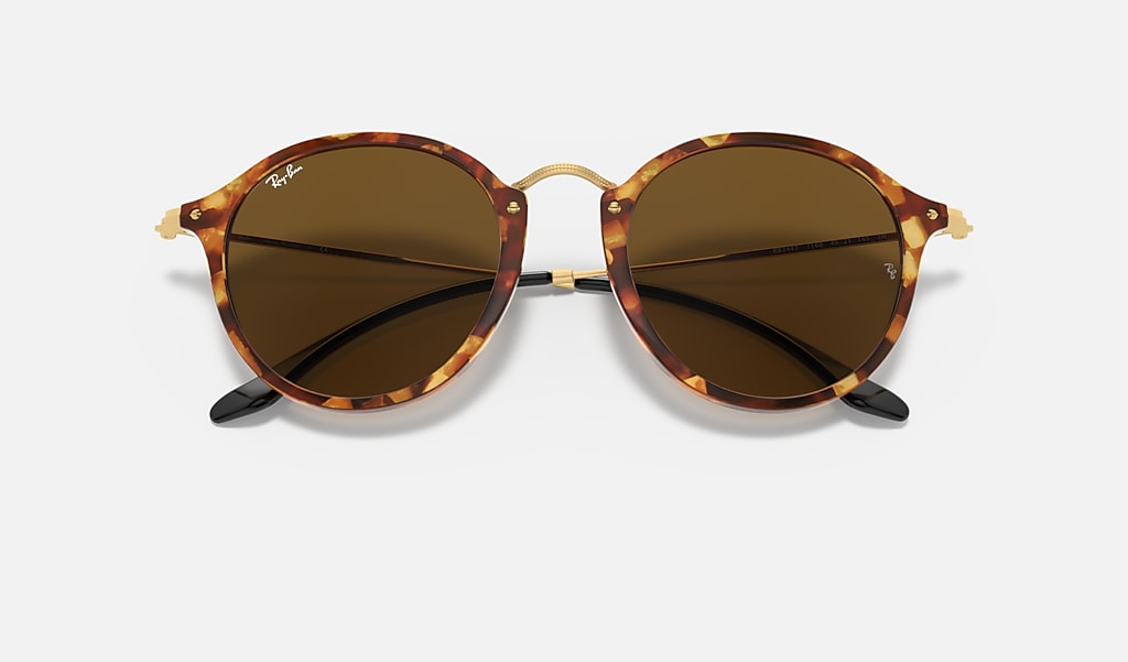 Grant Overcome Preference Round Fleck Sunglasses in Tortoise and Brown | Ray-Ban®