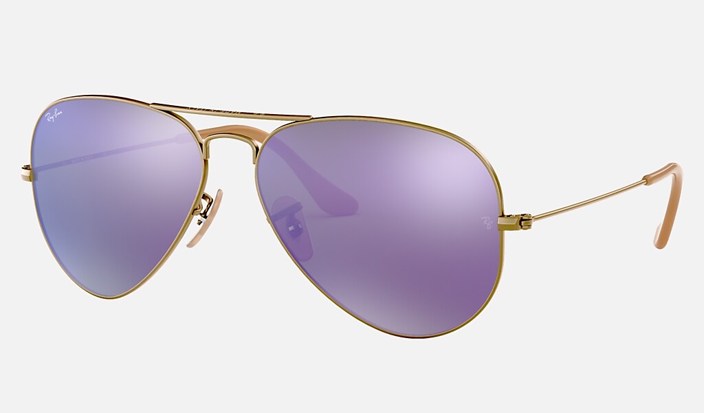 Aviator Flash Lenses Sunglasses in Bronze-Copper and Violet | Ray-Ban®