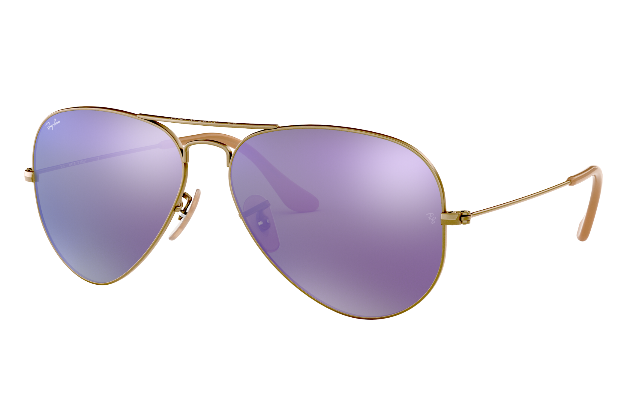 Specialiseren Waardig Graan Aviator Flash Lenses Sunglasses in Bronze-Copper and Violet | Ray-Ban®