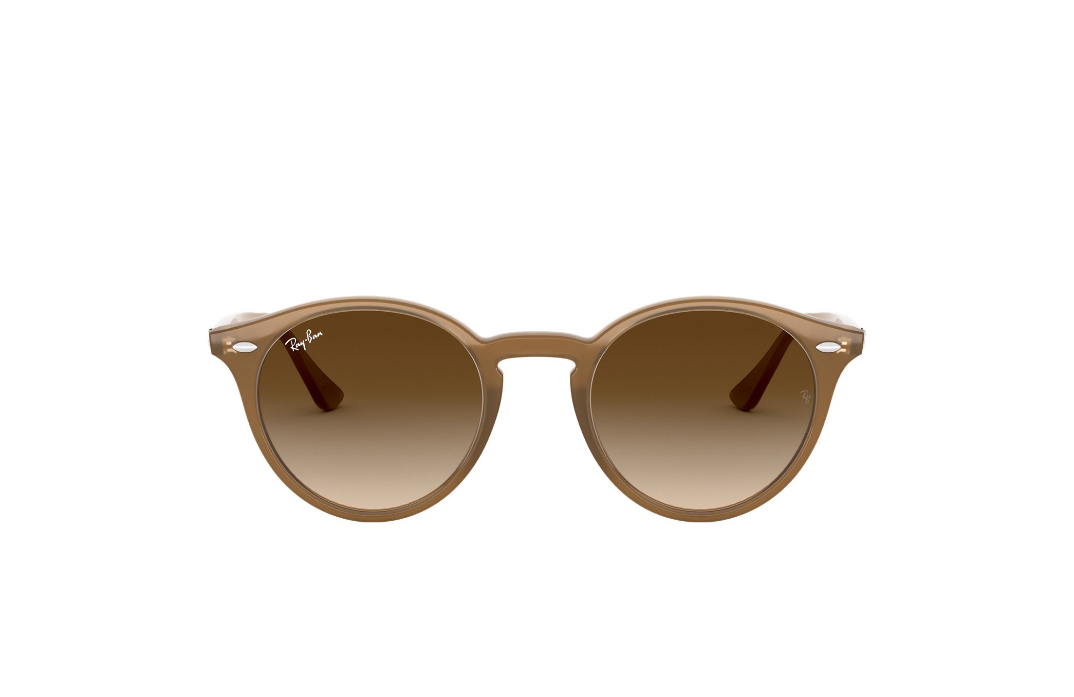 ray ban round sunglasses in beige