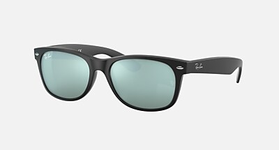 NEW WAYFARER FLASH Sunglasses in Rubber Black and Blue Flash (52