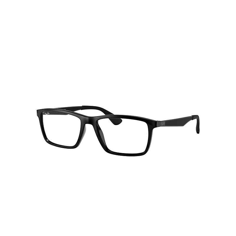 Ray-Ban Rb7056 Optics Eyeglasses Black Frame Clear Lenses Polarized 53-17