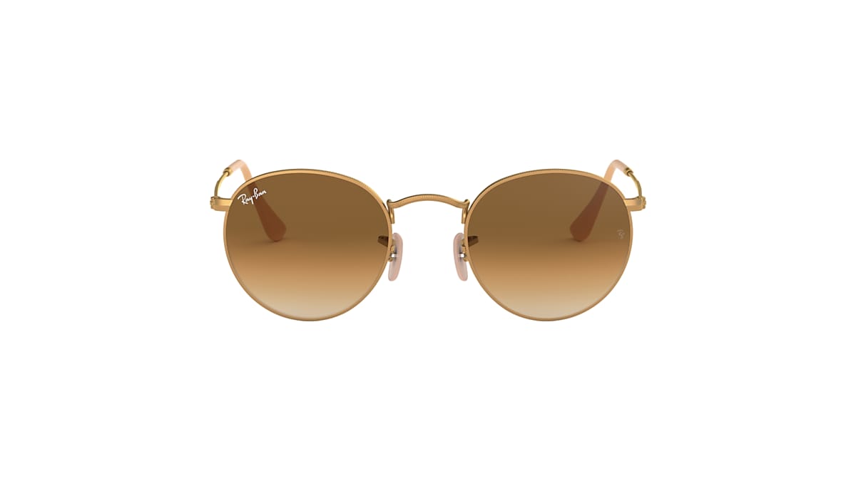 Dat Universeel Sortie Round Metal Sunglasses in Gold and Light Brown | Ray-Ban®