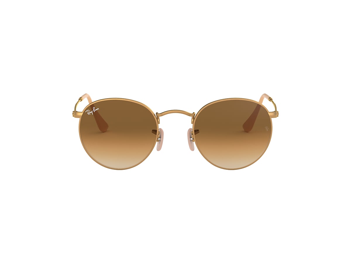 boeket waarom niet spoel Round Metal Sunglasses in Gold and Light Brown | Ray-Ban®