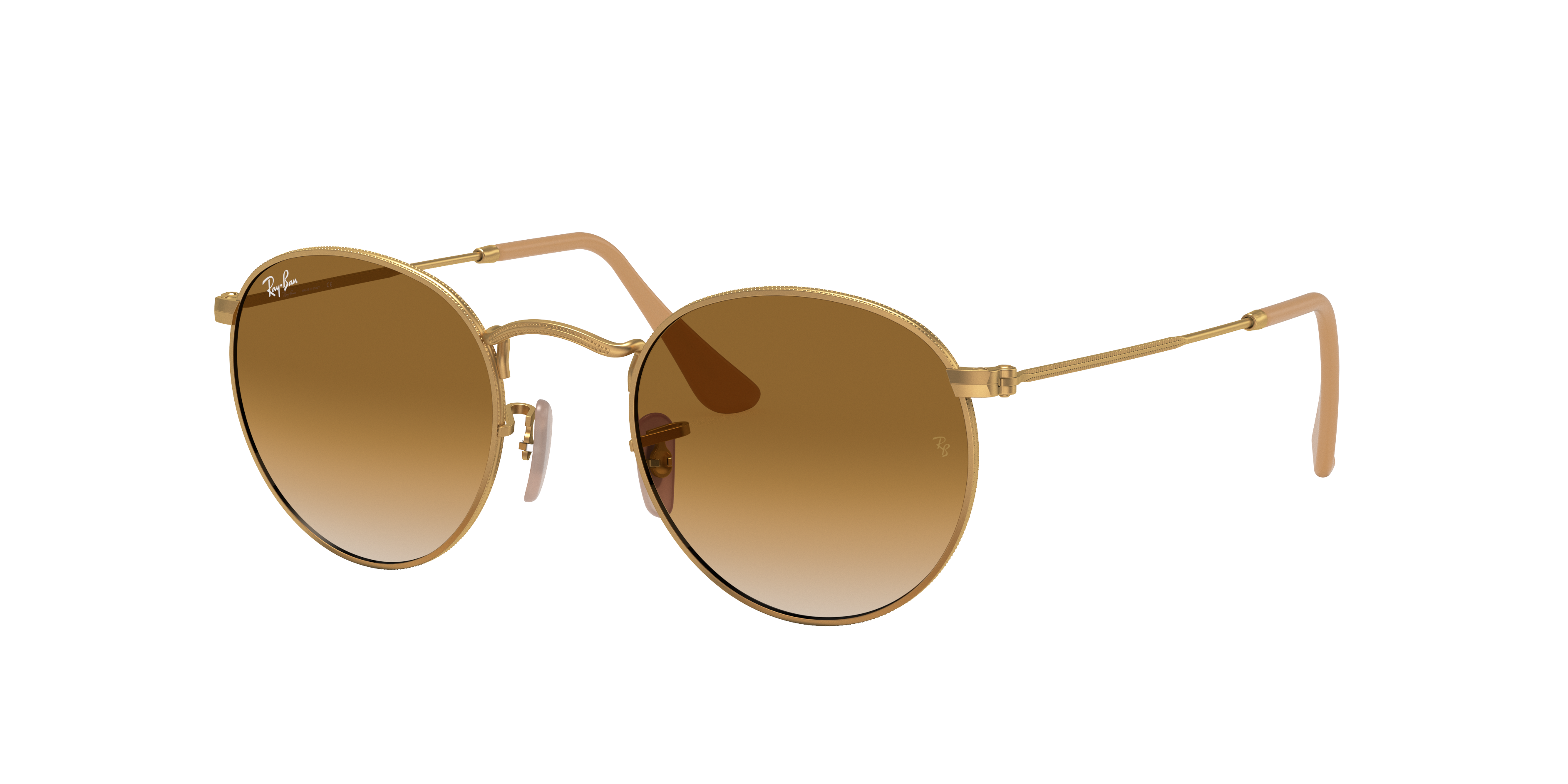 ray ban round gold glasses