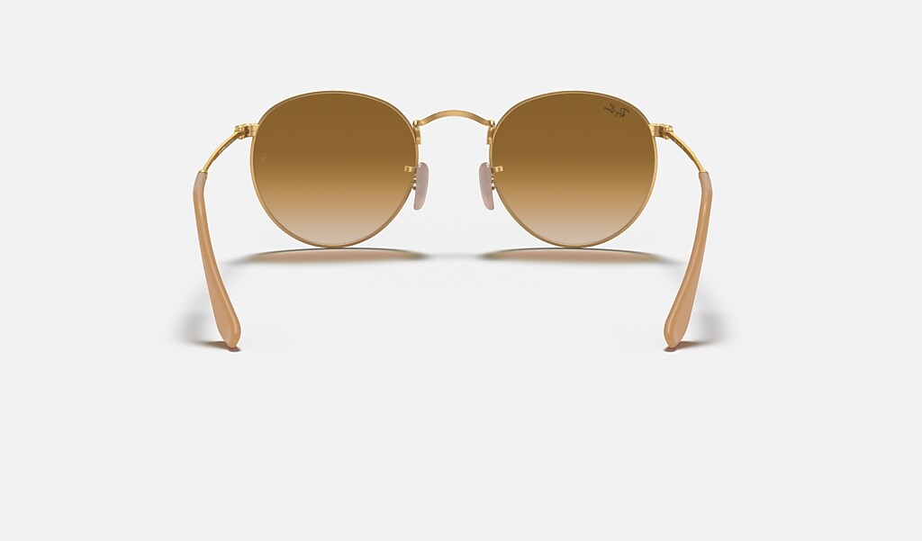 Round Metal Sunglasses in Gold and Light Brown | Ray-Ban®