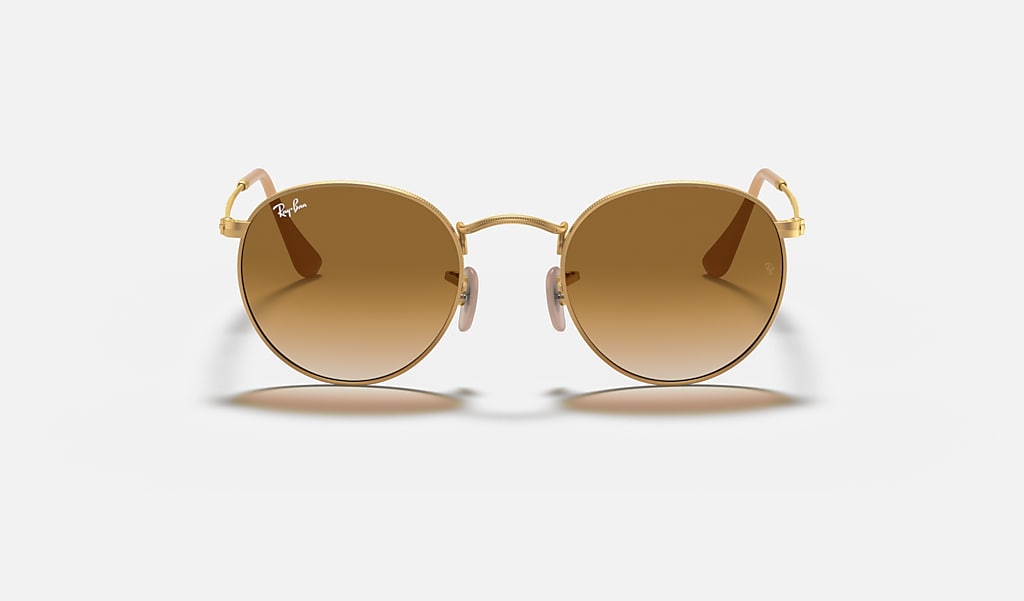 ui Geniet Koning Lear Round Metal Sunglasses in Gold and Light Brown | Ray-Ban®