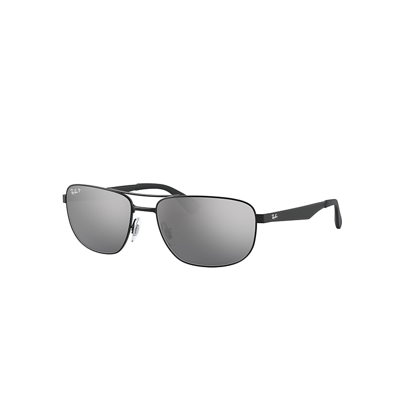 Ray-Ban Rb3528 Sunglasses Black Frame Silver Lenses Polarized 61-17