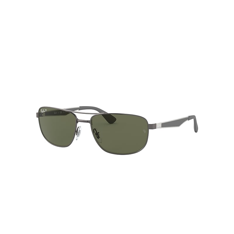 Ray-Ban Rb3528 Sunglasses Gunmetal Frame Green Lenses Polarized 61-17