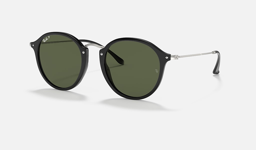 Round Fleck Sunglasses in Black and Green | Ray-Ban®