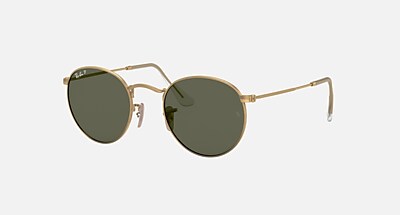 ROUND METAL Sunglasses in Gold and Green - RB3447 | Ray-Ban®