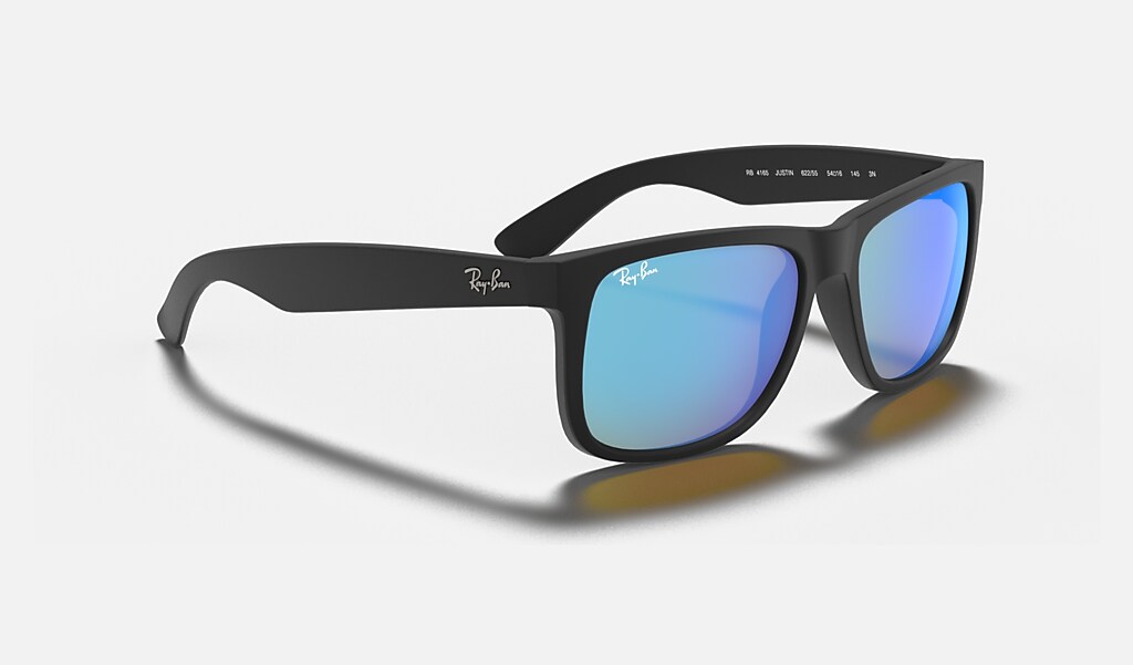 black and blue ray ban glasses