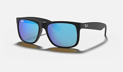 Ray-Ban Justin Classic Polarized Blue Classic SquareMens Sunglasses RB4165  622/2V 55 8053672508147 - Sunglasses, Square - Jomashop