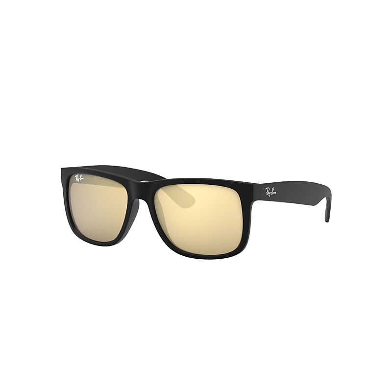 Ray-Ban Justin Color Mix Sunglasses Black Frame Gold Lenses 54-16