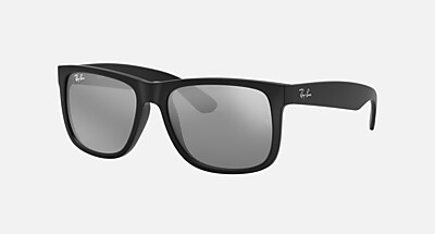 JUSTIN COLOR MIX Sunglasses in Rubber Black and Blue Mirror (51-16