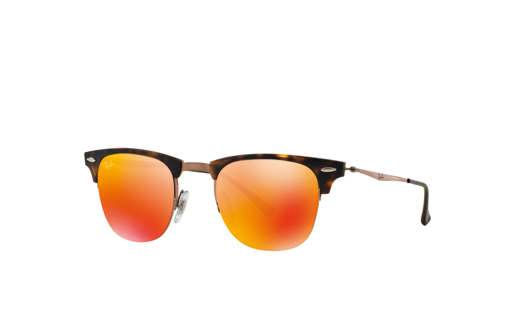 Clubmaster Light Ray Sunglasses in Tortoise and Red | Ray-Ban®