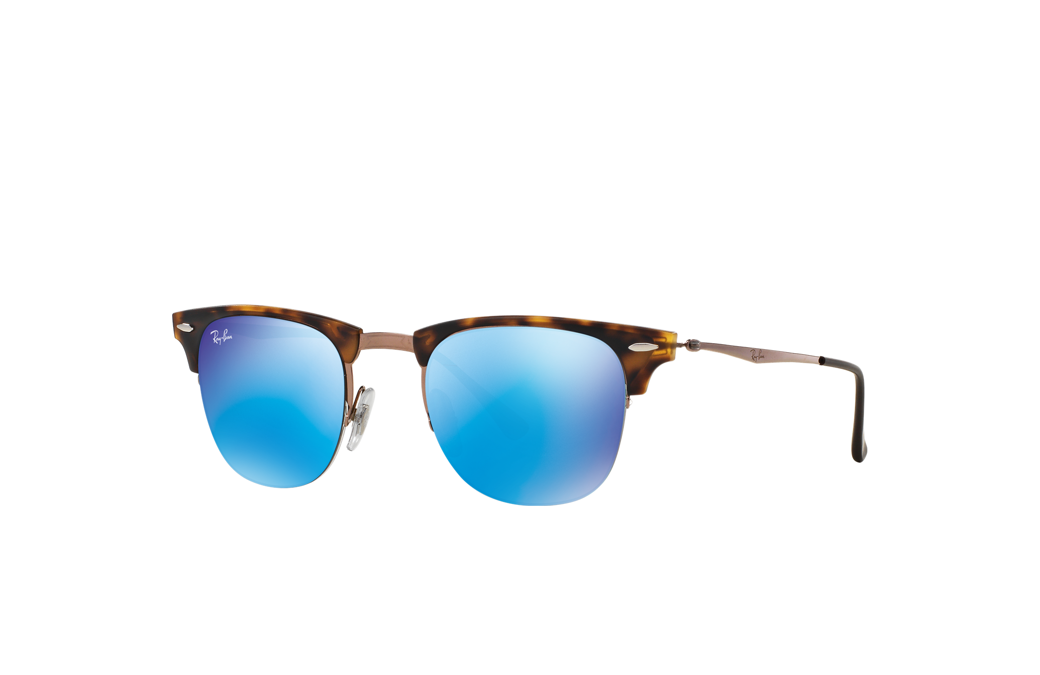 Clubmaster Light Ray Sunglasses in Tortoise and Blue | Ray-Ban®
