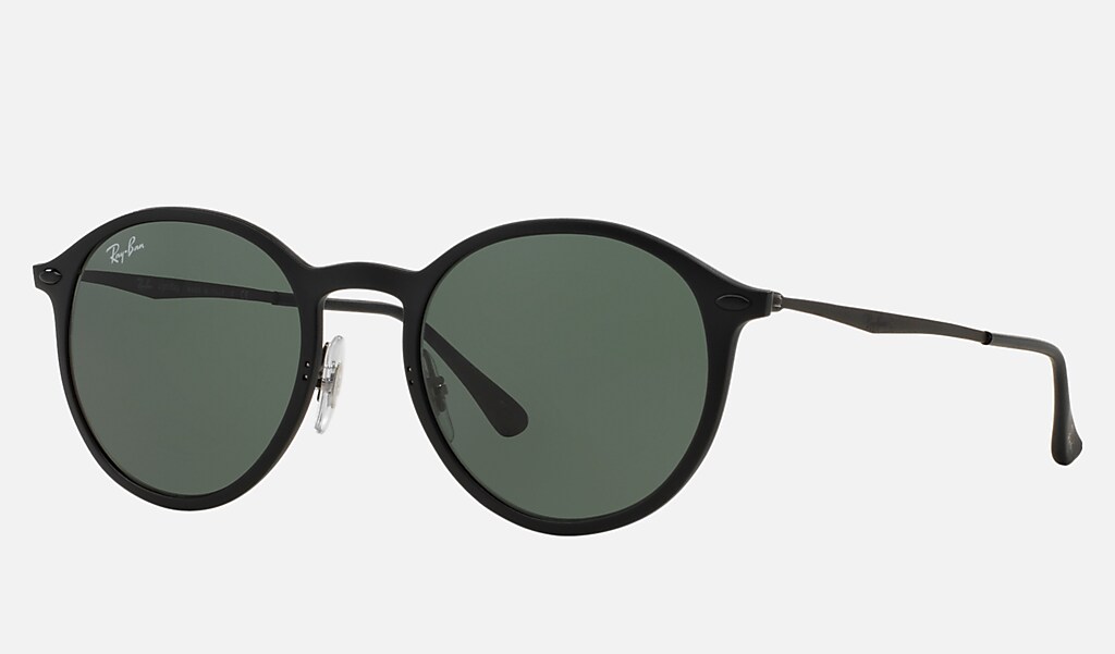 Round Light Ray Sunglasses in Black and Green | Ray-Ban®