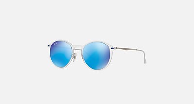 ROUND LIGHT RAY Sunglasses in Transparent and Blue Mirror  display picture 1