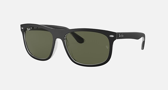 RB4226 Sunglasses in Black On Transparent and G-15 Green Polarized