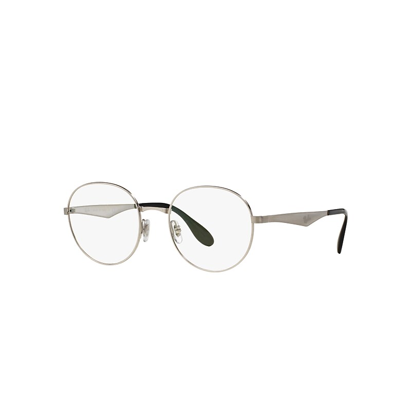 Ray Ban Rb6343 Eyeglasses Silver Frame Clear Lenses Polarized 47-19 In Silver