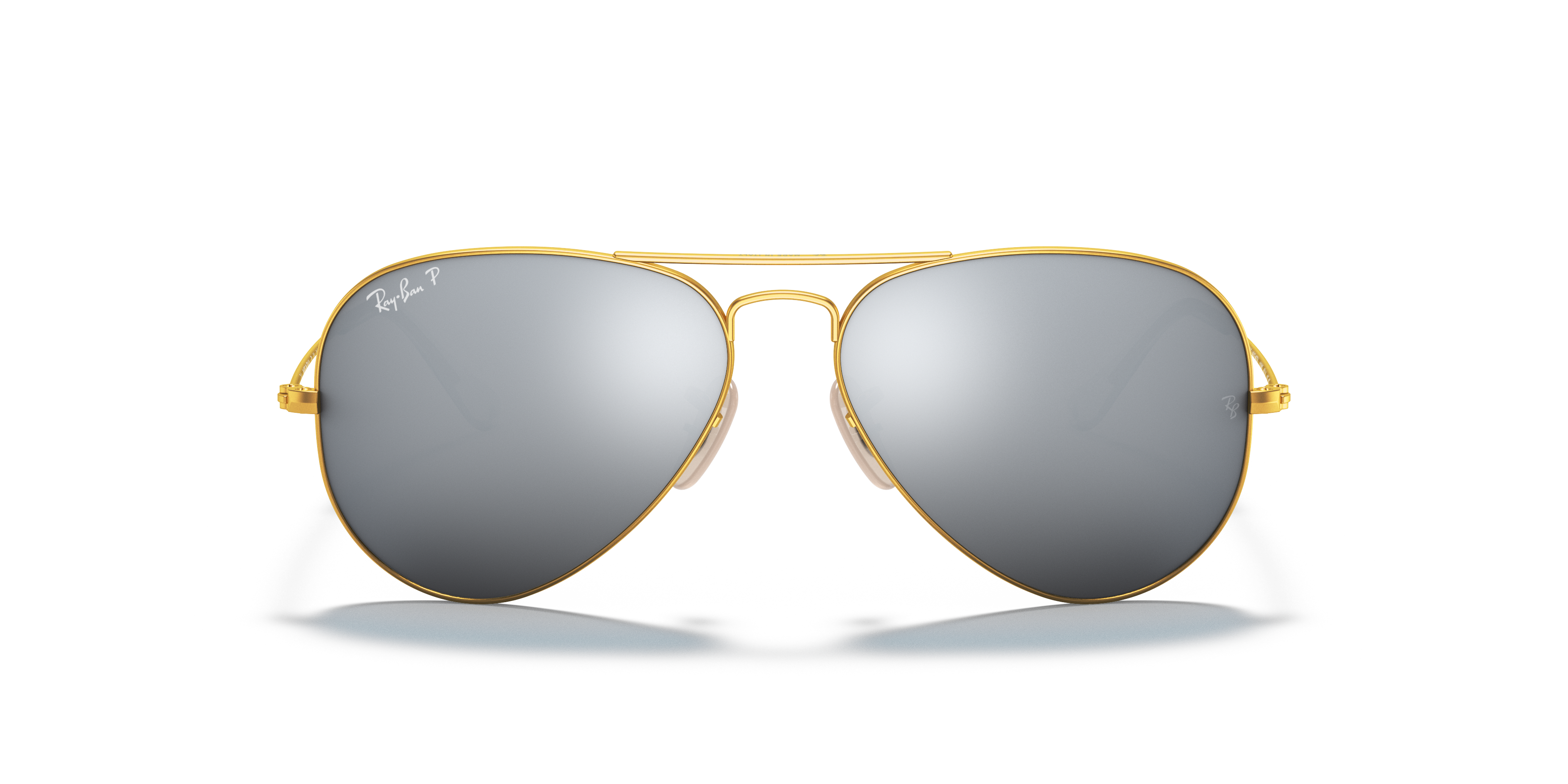 ray ban gold silver flash