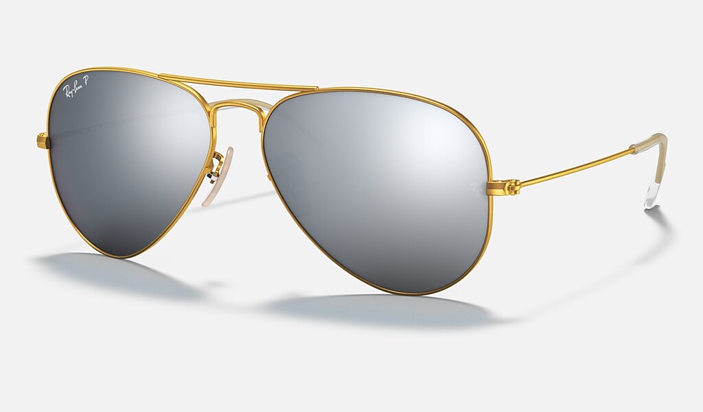 Aviator Flash Lenses Sunglasses in Gold and Silver | Ray-Ban®