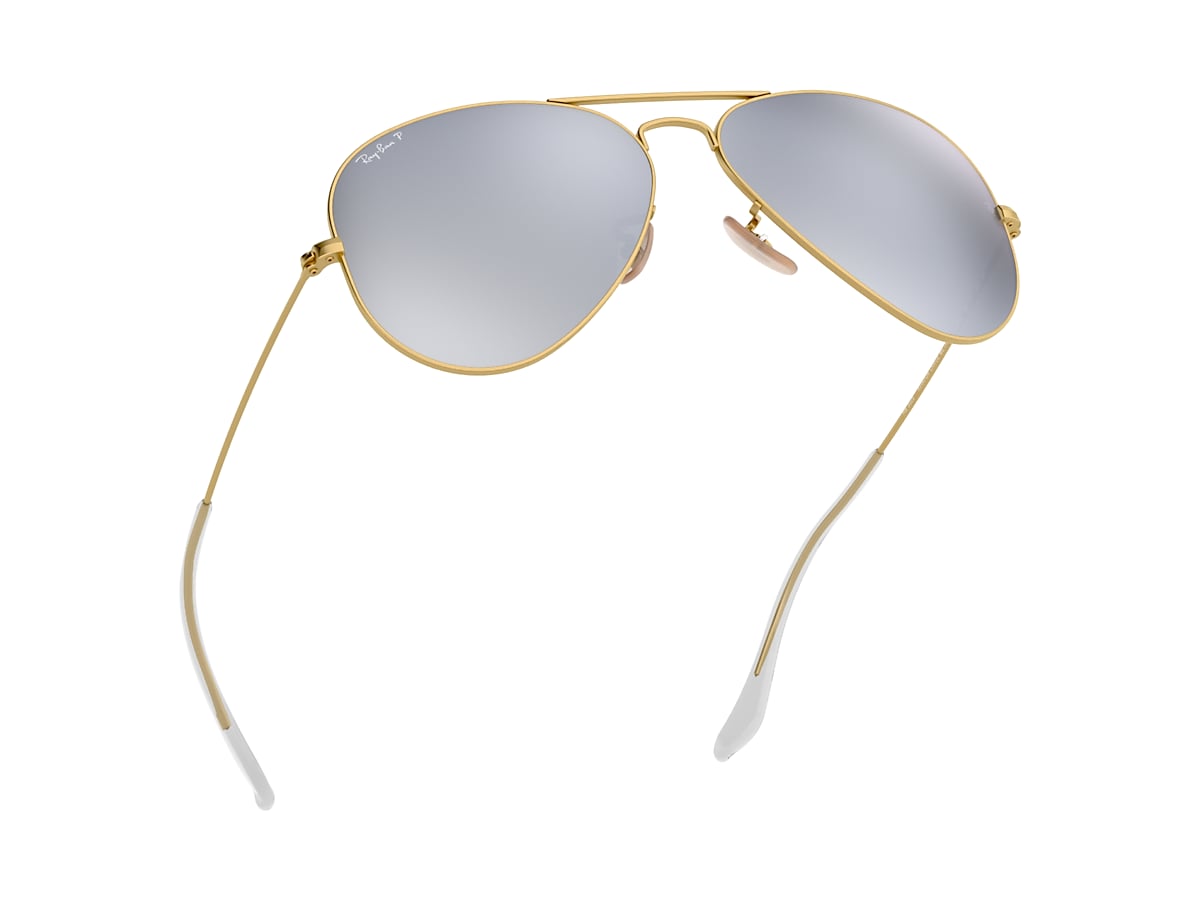 AVIATOR FLASH LENSES Sunglasses in Gold and Silver - Ray-Ban